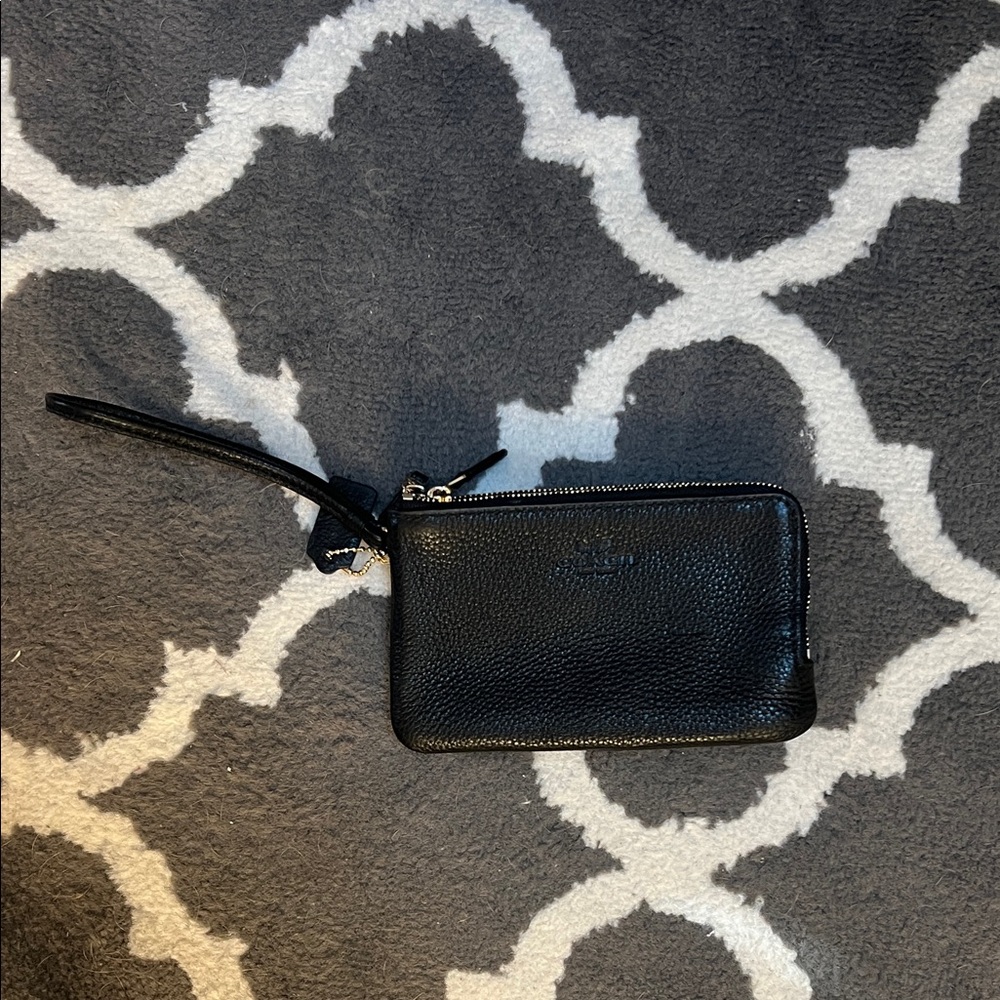 Coach Black Leather Wristlet